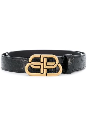 Balenciaga BB buckle belt - Black