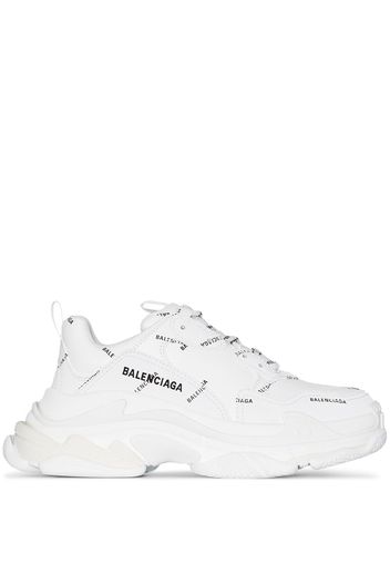 Balenciaga Triple S logo print sneakers - White