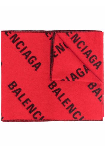 Balenciaga all-over logo scarf - Red