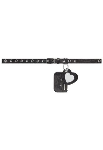 Balenciaga mirror charm leather belt - Black