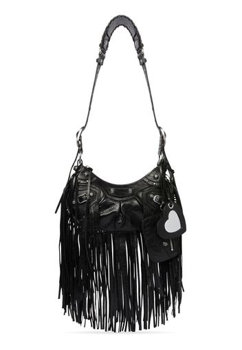 Balenciaga XS Le Cagole fringed shoulder bag - Black