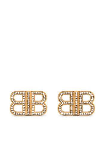 Balenciaga logo-plaque earrings - Gold