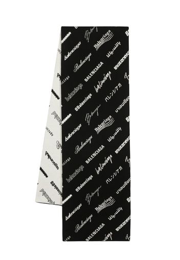 Balenciaga logo-print scarf - Black