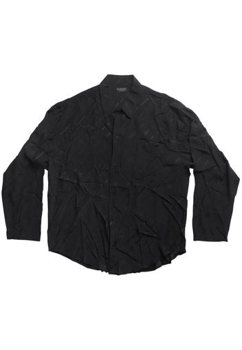 Balenciaga logo-print silk shirt - Black