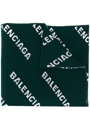 all-over logo knitted scarf