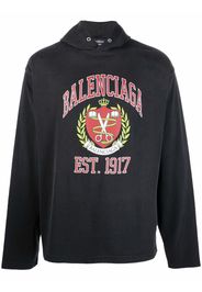 Balenciaga logo-print long-sleeve hoodie - Black