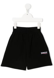 Balenciaga logo-print jogging shorts - Black