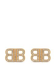 Balenciaga logo-plaque earrings - Gold