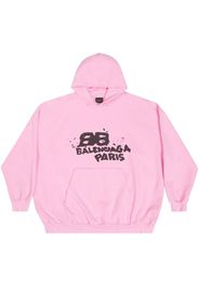Balenciaga graffiti-print cotton hoodie - Pink