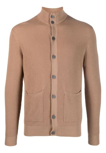 Ballantyne stand-up-collar cotton cardigan - Brown