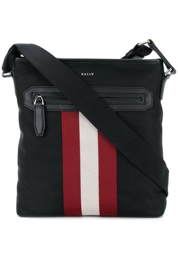 stripe detail logo shoulder bag