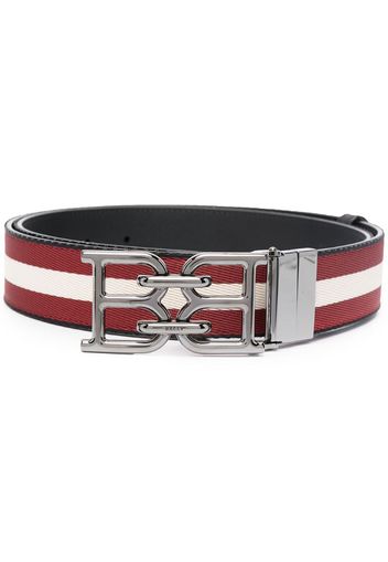 B-Chain buckled striped belt