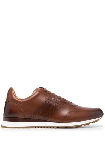 Bally perforated striped sneakers - Brown