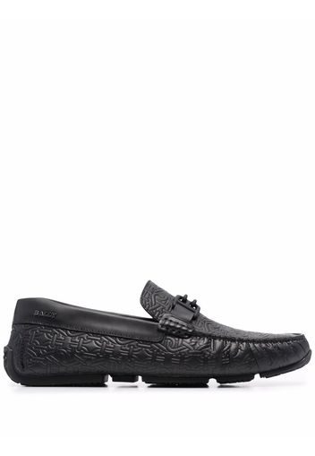 Bally logo-plaque leather loafers - Black