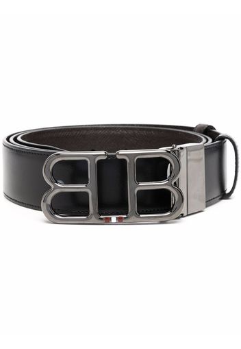 Bally leather logo-buckle belt - Black