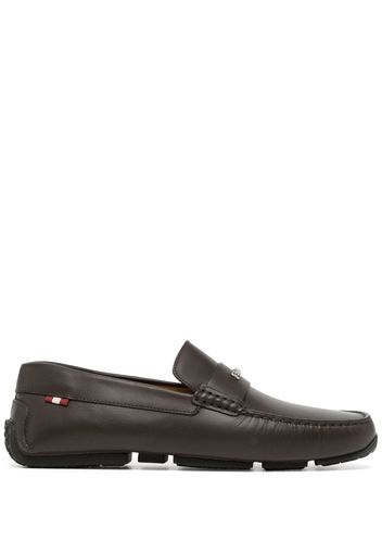 Bally logo-plaque leather loafers - Brown