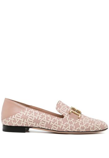 Bally logo-print leather loafers - Pink