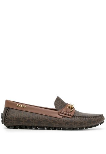 Bally logo-print loafers - Brown