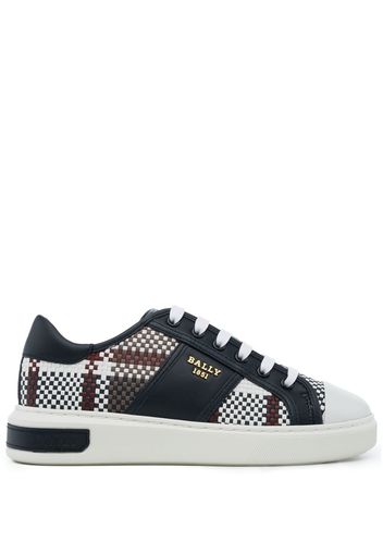 Bally Myller tartan-check leather sneakers - Blue