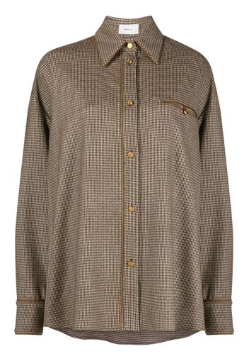 Bally houndstooth-pattern oversized shirt - Brown