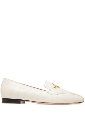 Bally Obrien crocodile-embossed effect loafers - White