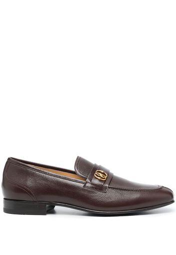 Bally Suisse logo-plaque leather loafers - Brown