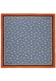 Bally graphic-print silk scarf - Blue