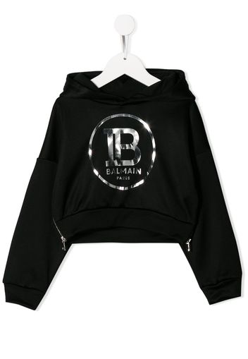 Balmain Kids printed logo hoodie - Black