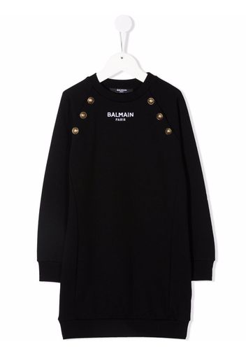 Balmain Kids long-sleeve knitted dress - Black