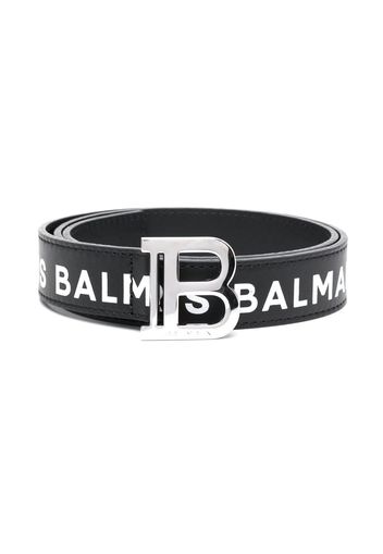 Balmain Kids all-over logo-print belt - Black