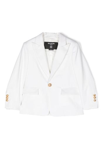 Balmain Kids single-breasted virgin-wool blazer - White