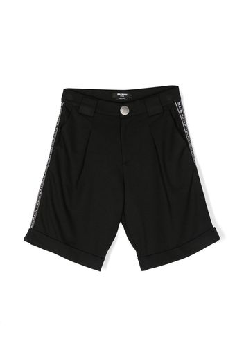 Balmain Kids mid-rise pleated shorts - Black