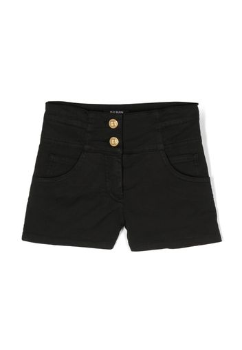 Balmain Kids golden button shorts - Black