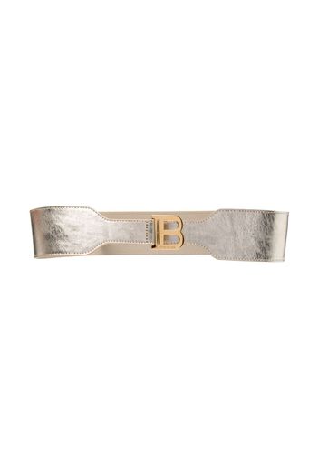 Balmain Kids metallic leather belt - Gold