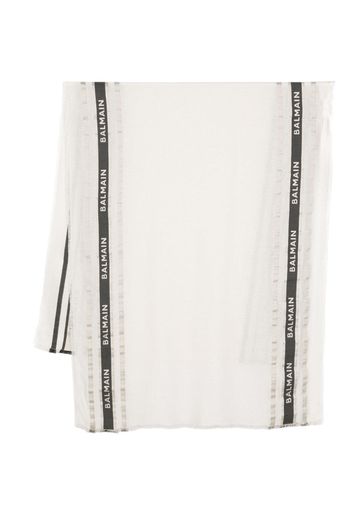 Balmain Kids logo-embellished scarf - Neutrals