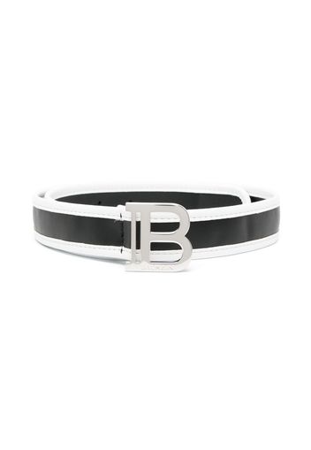 Balmain Kids logo-buckle two-tone belt - Black