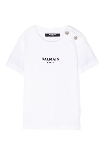 Balmain Kids logo-print cotton T-shirt - White