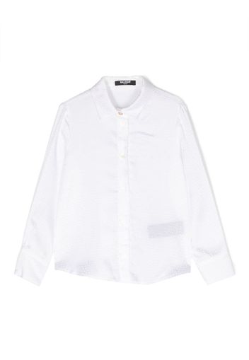 Balmain Kids jacquard logo-motif shirt - White