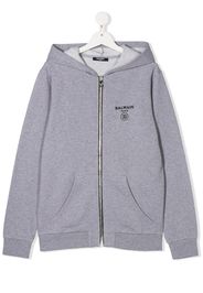 TEEN logo print zipped hoodie