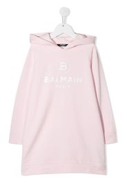 logo-print hooded dress