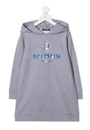 holographic logo hooded dress