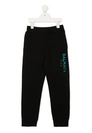 Balmain monogram-print Track Pants - Blue