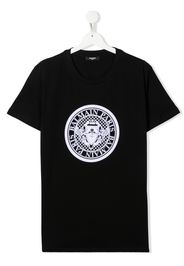 Balmain Kids TEEN logo-print cotton T-shirt - Black