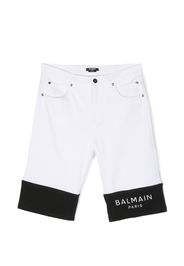 Balmain Kids logo-print shorts - White