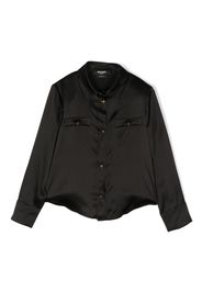 Balmain Kids plain silk shirt - Black