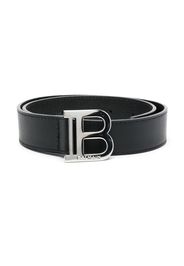 Balmain Kids logo-buckle leather belt - Black