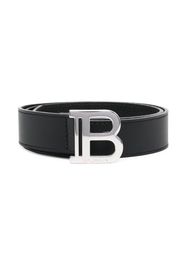 Balmain Kids logo-buckle leather belt - Black