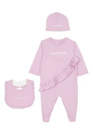 Balmain Kids logo-print babygrow set - Pink