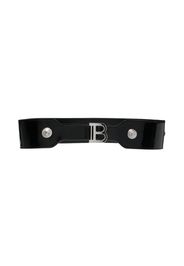 Balmain Kids logo-buckle leather belt - Black