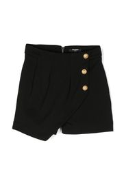 Balmain Kids asymmetric pleated shorts - Black